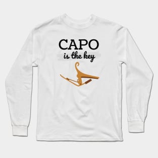 Capo is the Key Wood Capo Light Theme Long Sleeve T-Shirt